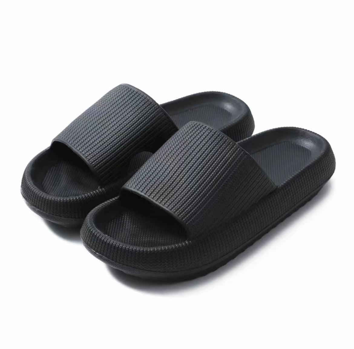 Ultra-Soft Pillow Slides EVA Slippers for Indoor Outdoor Use – Thick Anti-Slip Sole - Yellow 40-41