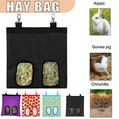 Hay Bag Guinea Pig Rabbit Feeding Bag Animal Hay Feeder Bag Hanging Feeder - Yellow