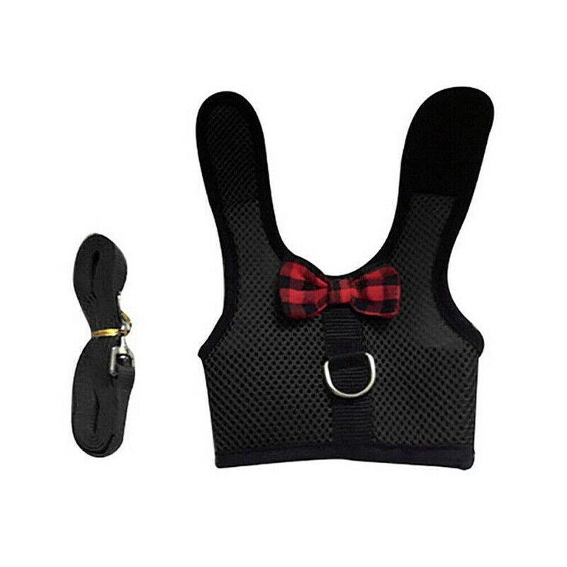 Rabbit Vest Harness Leash Lead Small Animal Pet Mesh Hamster Bunny Traction Rope L - Blue