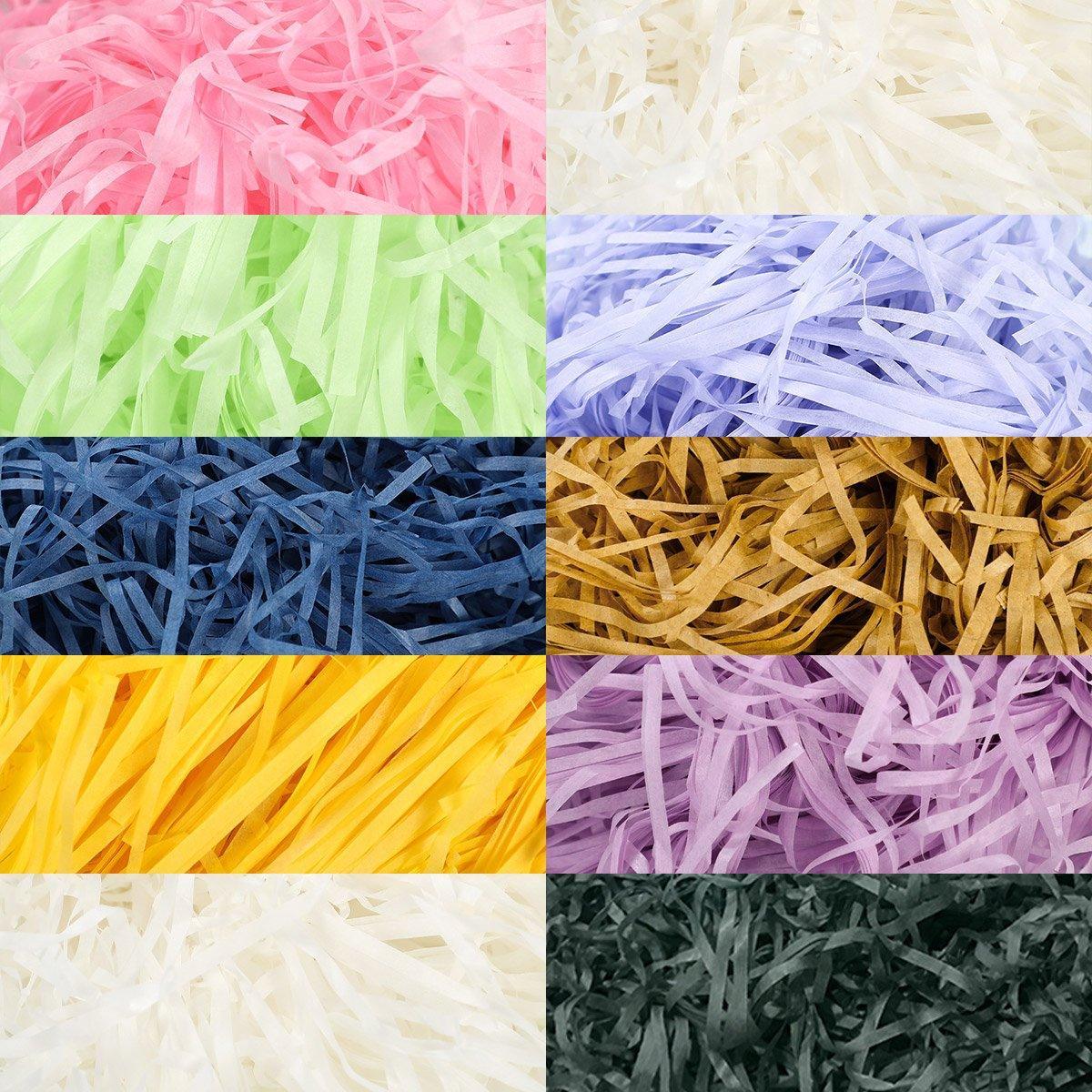 500g Colorful Raffia Paper Shreds Gift Box Filler Decorative Packaging - 5Packs-Army-Green