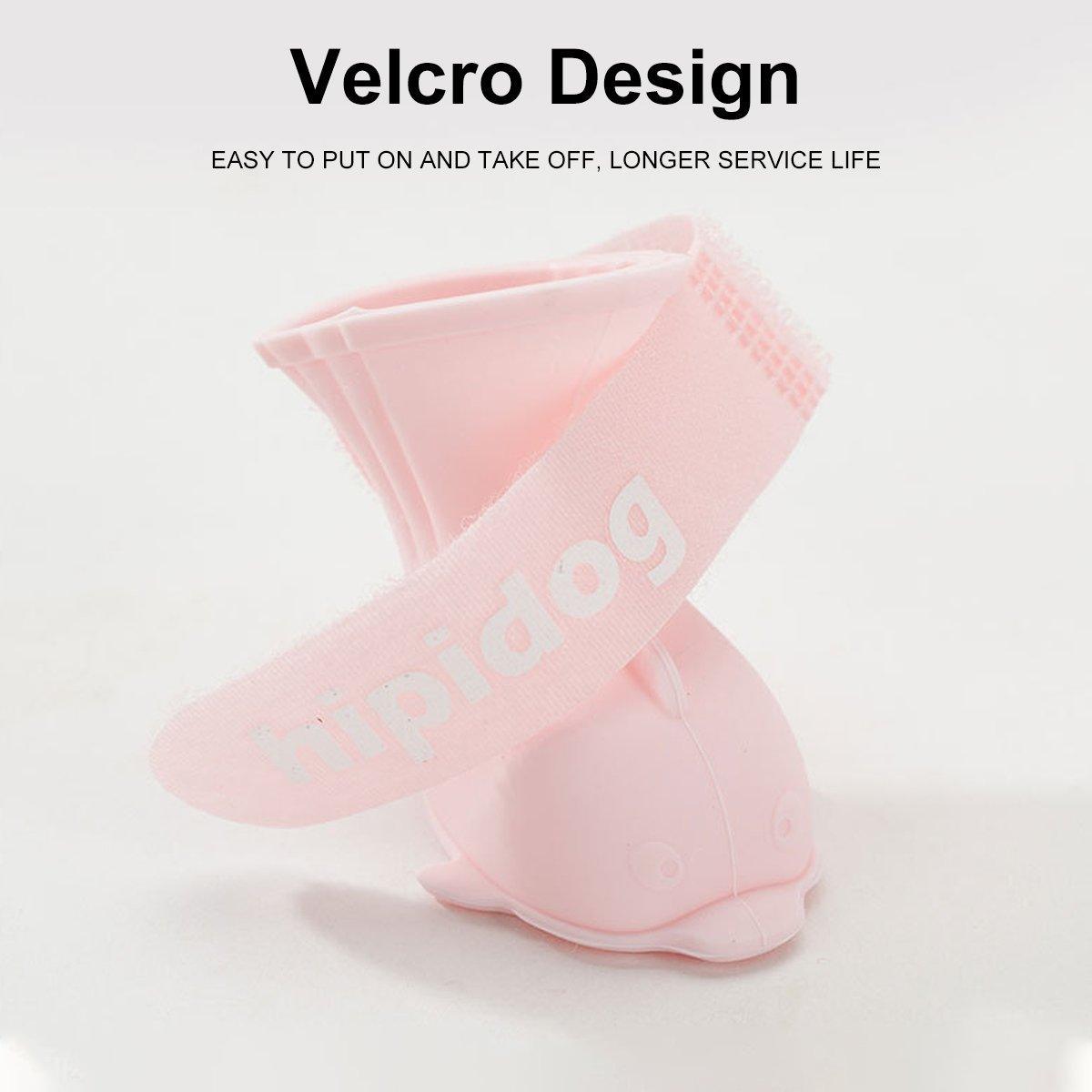 4pcs Cartoon Pet Rain Boots Waterproof Non-Slip Wear-Resistant Shoes for Dogs - Yellow - L