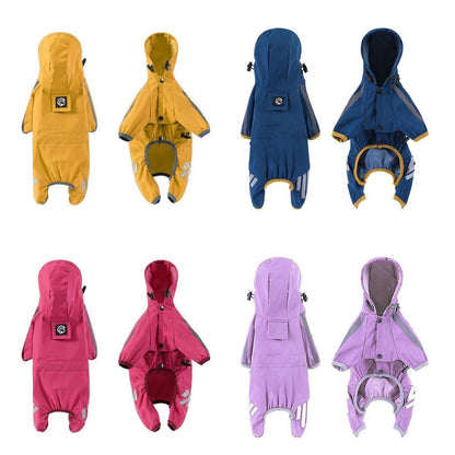 Waterproof Four Corner Pet Raincoats In Large Medium And Small Sizes Are Suitable For Dogs - Orange - L