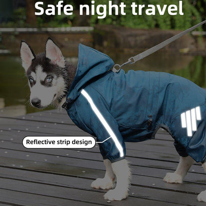 Waterproof Four Corner Pet Raincoats In Large Medium And Small Sizes Are Suitable For Dogs - Orange - L