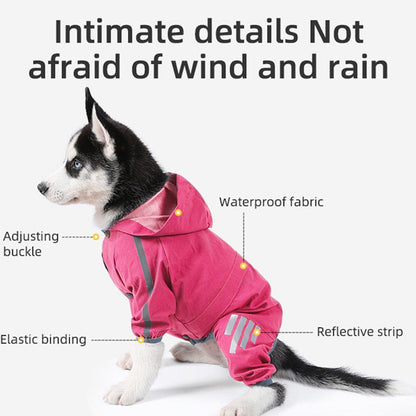 Waterproof Four Corner Pet Raincoats In Large Medium And Small Sizes Are Suitable For Dogs - Orange - L