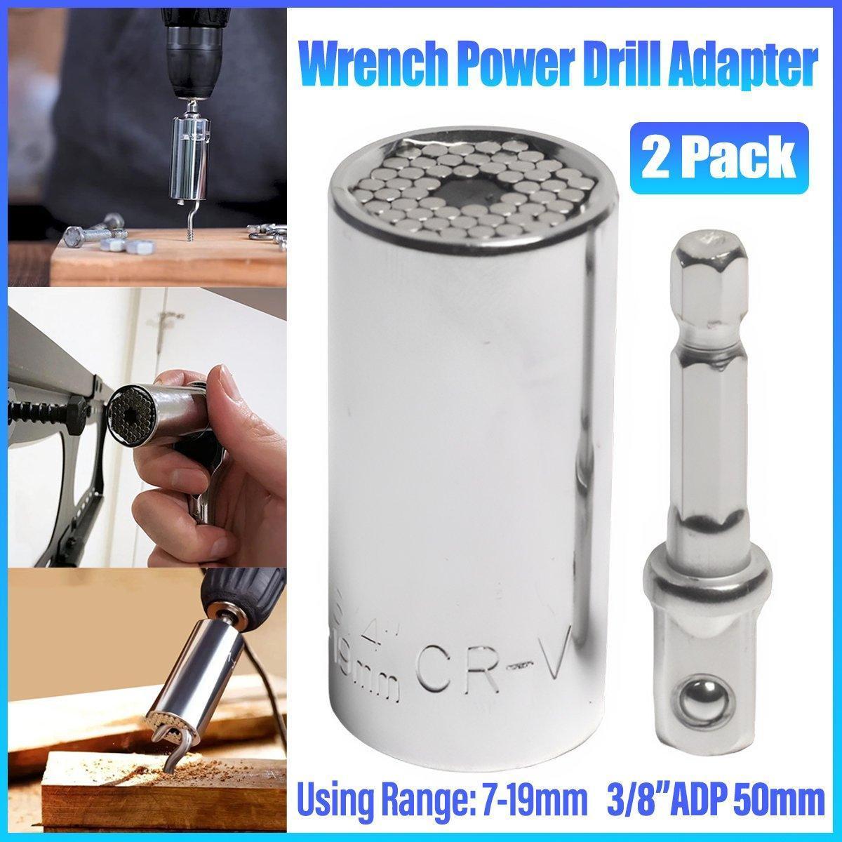 2PACK Universal Socket Grip Multi-Function Ratchet Wrench Power Drill Tool Gift.