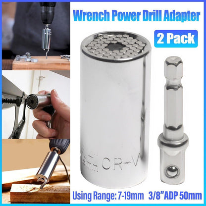 2PACK Universal Socket Grip Multi-Function Ratchet Wrench Power Drill Tool Gift.