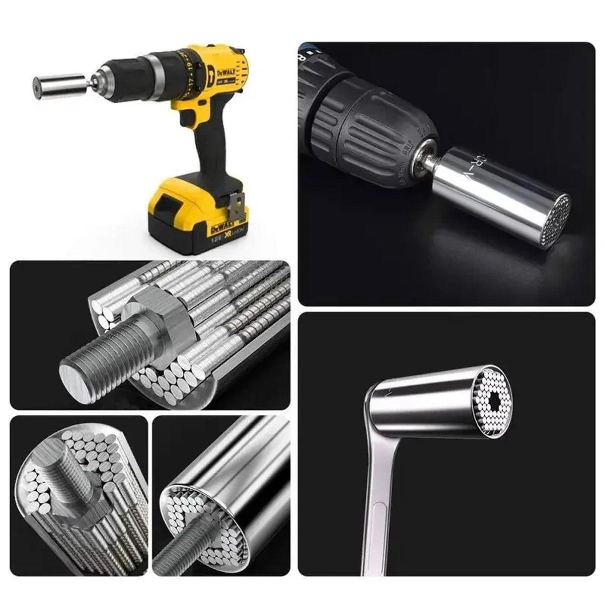 2PACK Universal Socket Grip Multi-Function Ratchet Wrench Power Drill Tool Gift.