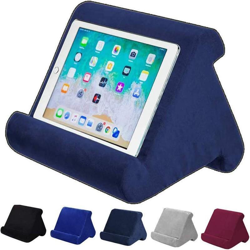 Tablet Pillow Stands For iPad Book Reader Holder Rest Laps Reading Cushion - Blue.