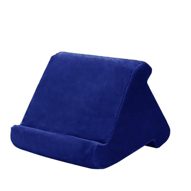 Tablet Pillow Stands For iPad Book Reader Holder Rest Laps Reading Cushion - Blue.