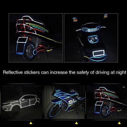 8m Reflective Tape for Bikes Cars Motorcycles Waterproof High Visibility Strip - Red.
