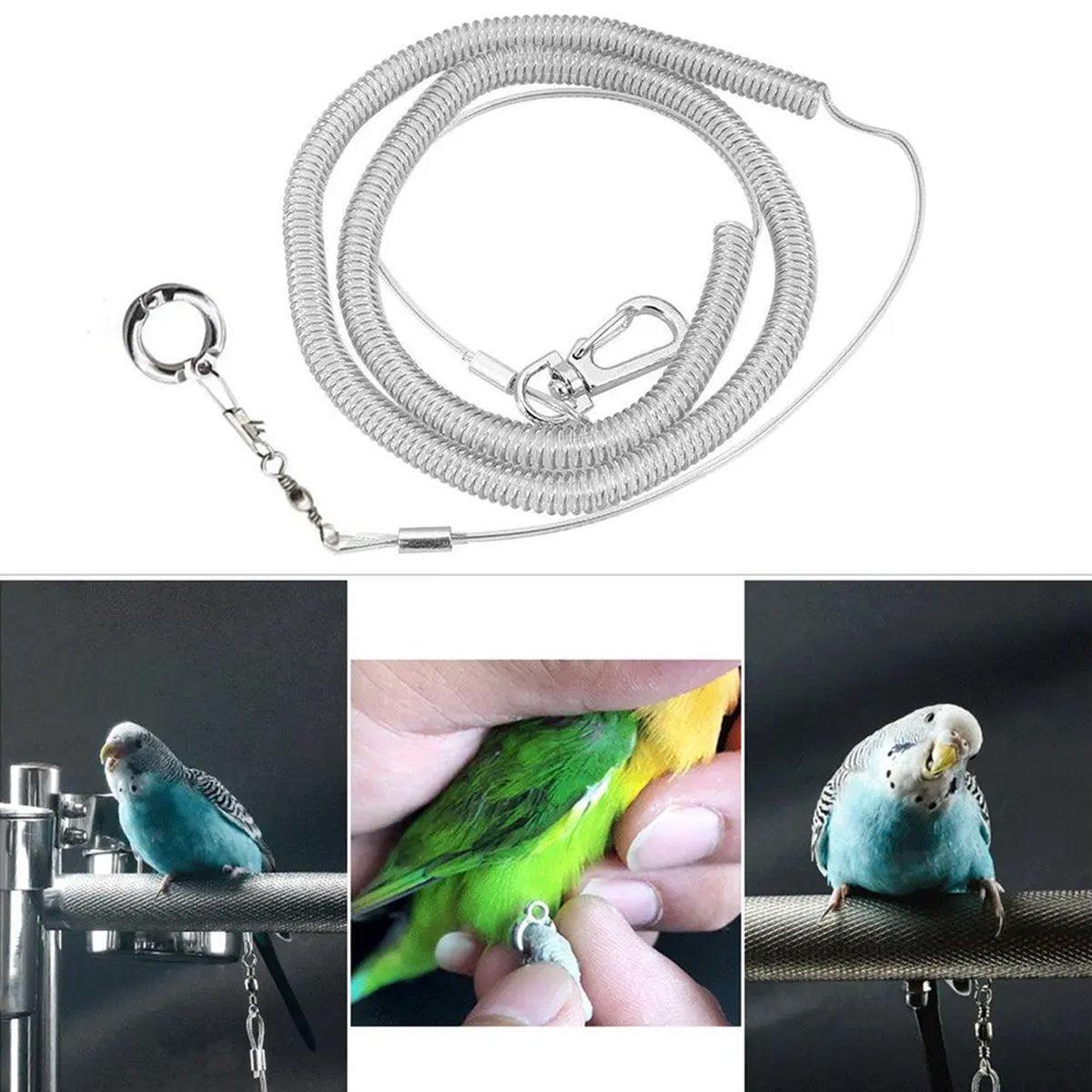Parrot Leg Ring Anti Slip Bird Anklet Elastic Rope with Alloy Fasteners Supplies - 7mm