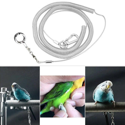 Parrot Leg Ring Anti Slip Bird Anklet Elastic Rope with Alloy Fasteners Supplies - 7mm