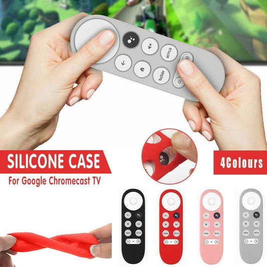 Silicone Case Protective Cover Shell For Google Chromecast Tv 2020 Voice Remote - Pink.