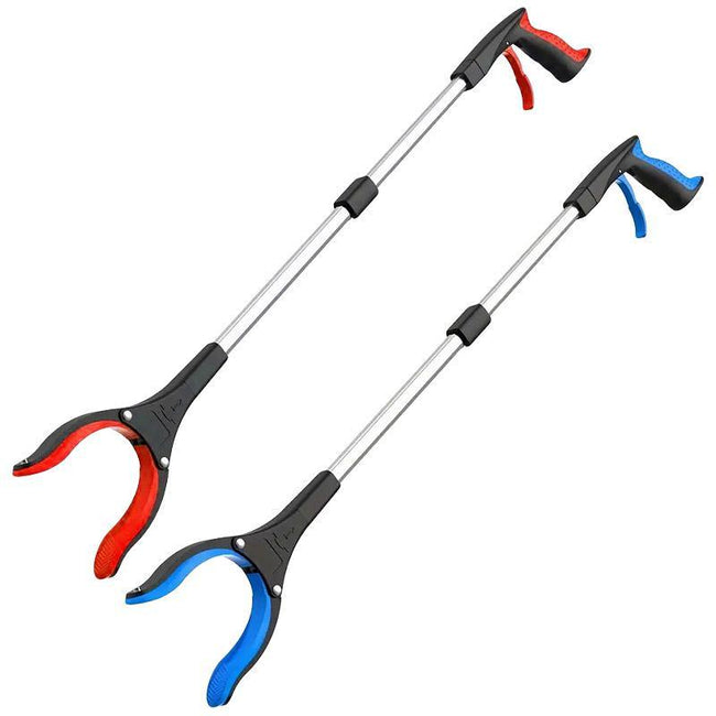 Folding Rubbish Picker Clip Hygiene Trash Grabber Long Handle Waste Cleaner Tool - Red Main Image