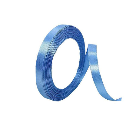10mm Width Satin Hair Ribbon Wedding Party Decoration Gift Banquet 5m - Blue
