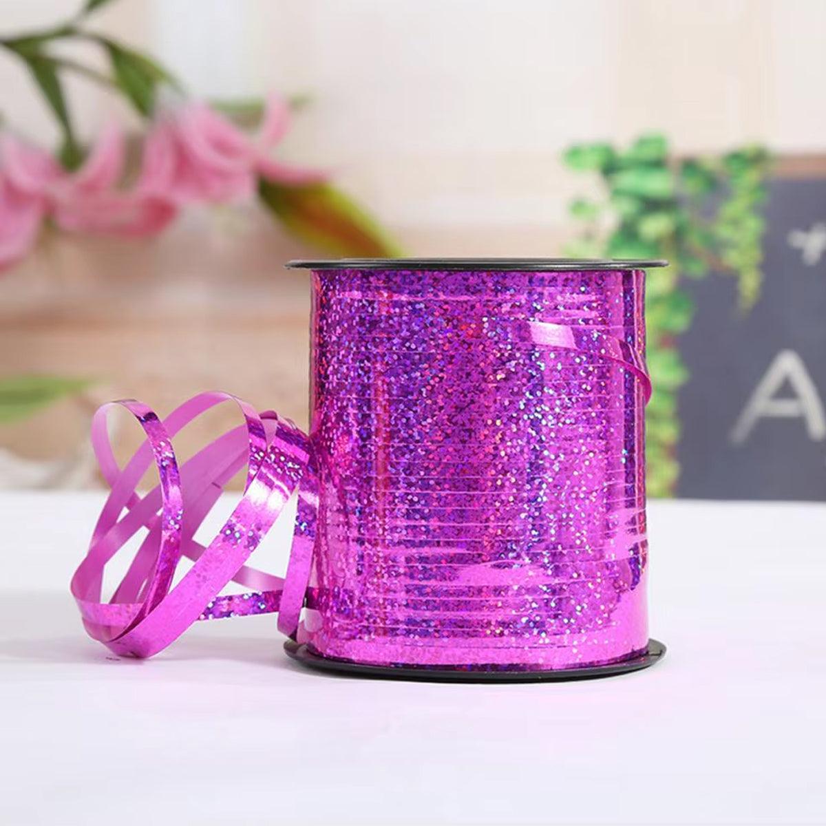 5mm Balloon Ribbon Curling Party String Gift Wrap Decoration Birthday Wedding - Laser-Rose Red