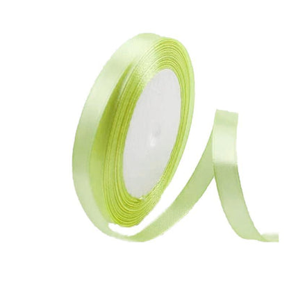 10mm Width Satin Hair Ribbon Wedding Party Decoration Gift Banquet 3m - Lemon Yellow