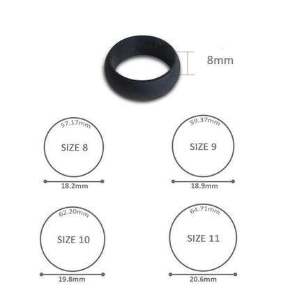 Silicone Rubber Ring Bands 3Pcs - 8