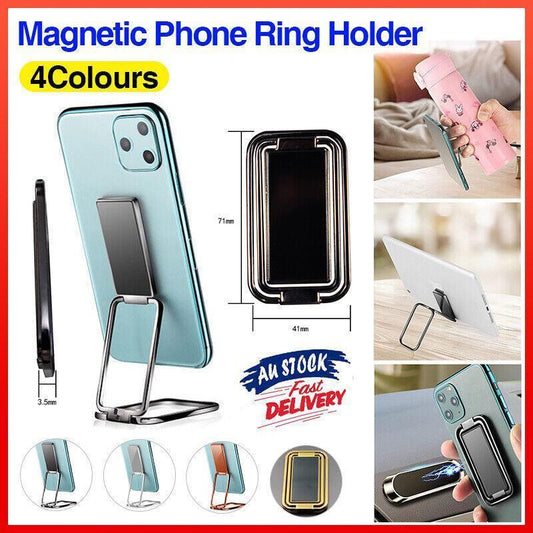 Universal Phone Ring Grip Holder Back Mount Stand for Smartphones and Tablets - Silver.
