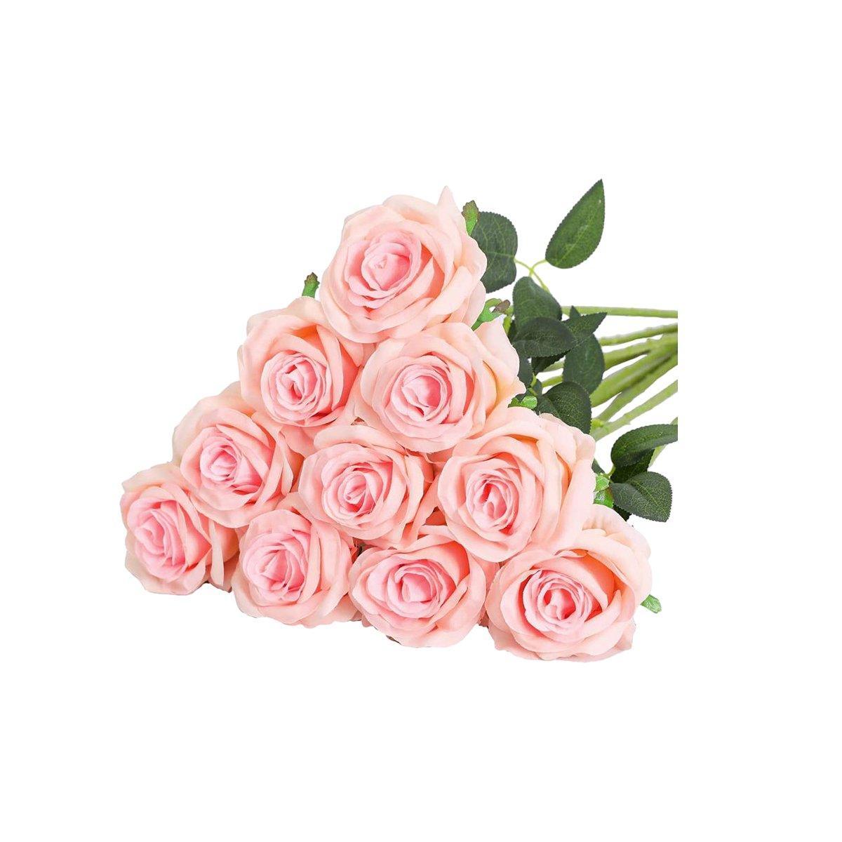 10pcs Artificial Silk Simulation Rose Flowers - Wedding Party Home Decorations - Dark-Blue