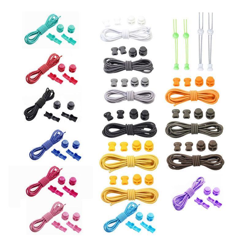 No Tie Elastic Shoelaces with Toggle Locks for Sneakers Running Walking Shoes - Orange