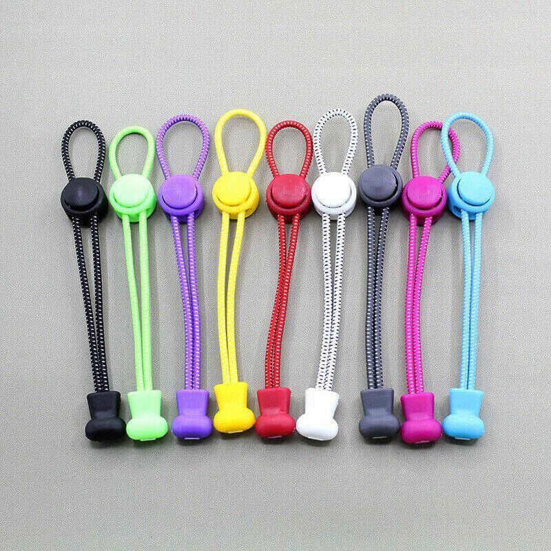 No Tie Elastic Shoelaces with Toggle Locks for Sneakers Running Walking Shoes - Orange