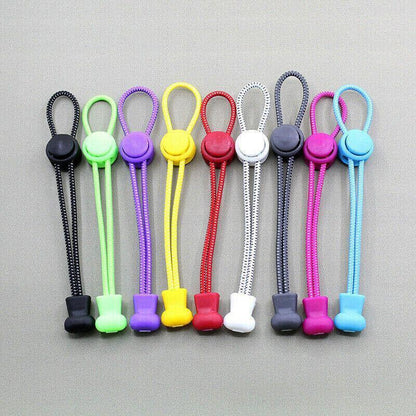 No Tie Elastic Shoelaces with Toggle Locks for Sneakers Running Walking Shoes - Orange