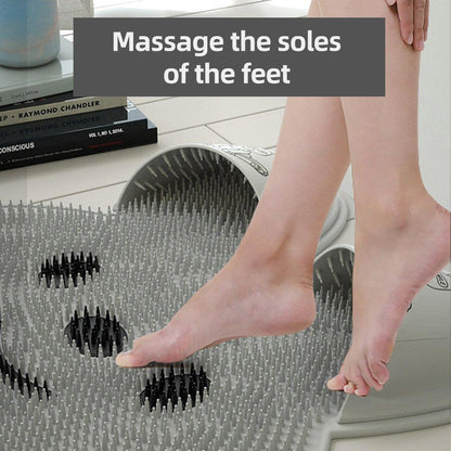 Silicone Foot Scrubber Rabbit Tub Mat Suction Cup Exfoliating Brush Cleaning Mat - Grey