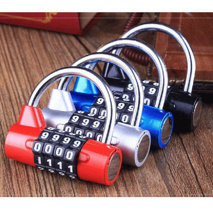 4 Digit Combination Padlock Wide Shackle Password Lock for Locker or Luggage - Silver.