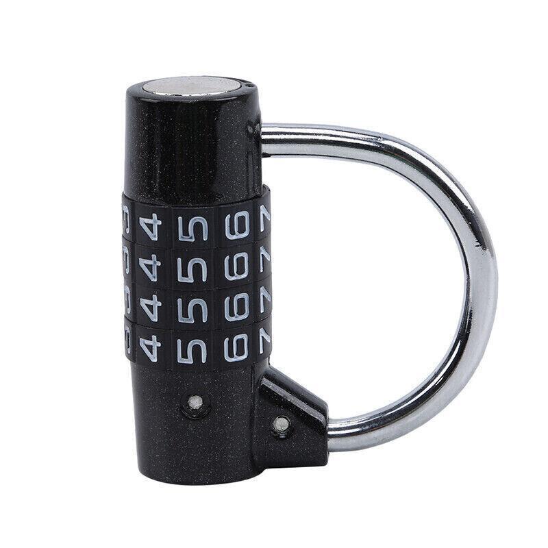 4 Digit Combination Padlock Wide Shackle Password Lock for Locker or Luggage - Silver.