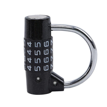 4 Digit Combination Padlock Wide Shackle Password Lock for Locker or Luggage - Silver.