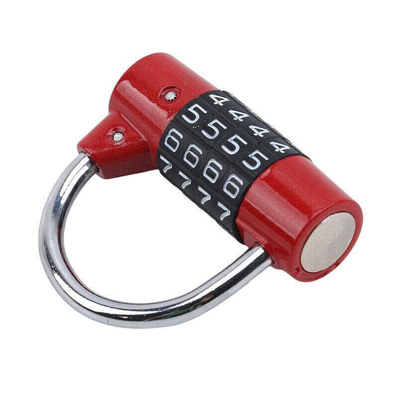4 Digit Combination Padlock Wide Shackle Password Lock for Locker or Luggage - Silver.