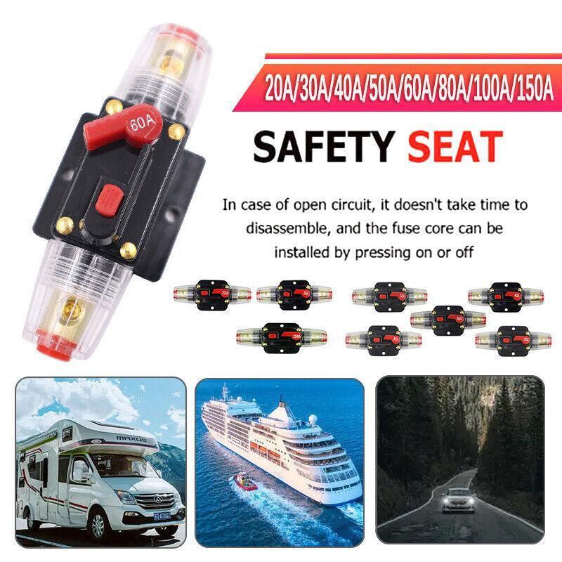 20-150Amp Circuit Breaker Dual Battery Ip67 Waterproof Fuse Manual Reset 12V 24V - 60AMP.