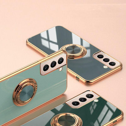 Black Shockproof Ring Holder Case Cover for Samsung S22 Ultra Plus Note 20 - Samsung Galaxy Note20Ultra.
