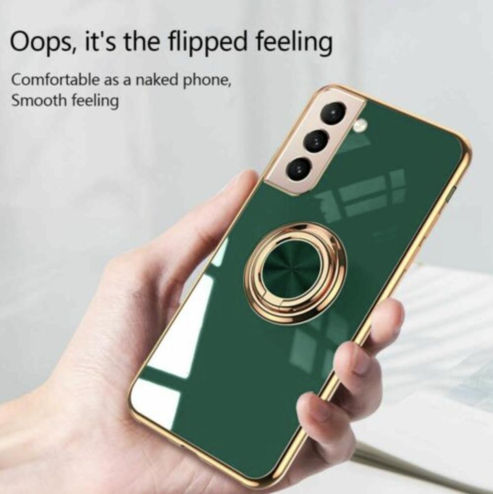 Dark Green Shockproof Ring Holder Case Cover for Samsung S22 Ultra S22 Plus Note 20 - Samsung Galaxy A53.