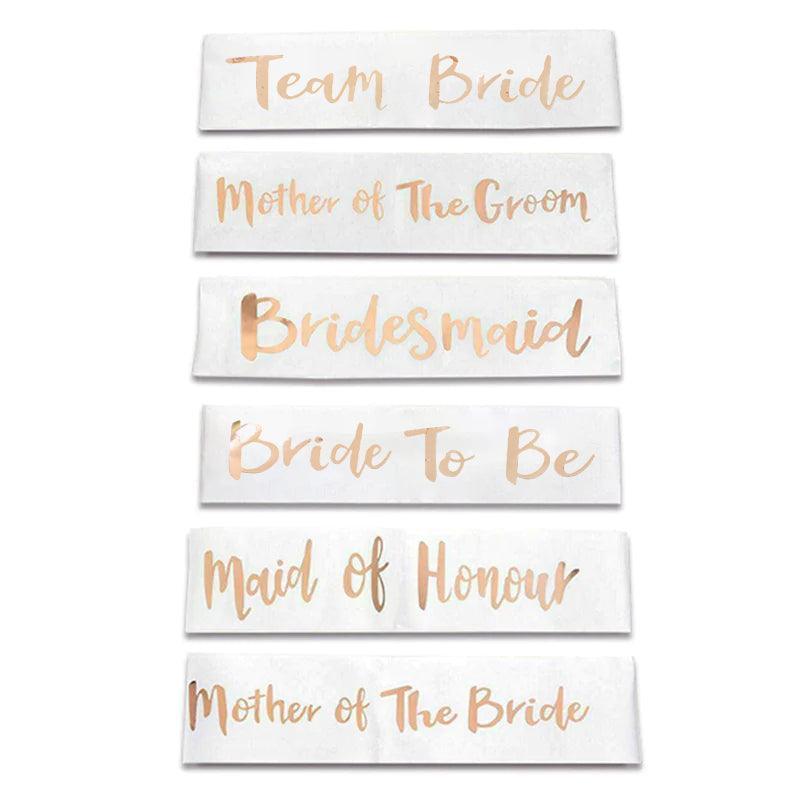Bridal Party Sash Rose Gold Bride Bridesmaid Maid Honour Mother Hens Night Wear - Mother Of The Bride