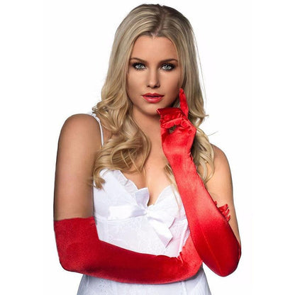 Elegant Long Satin Opera Gloves for Prom Party Wedding Costume or Formal Dress - Light Blue
