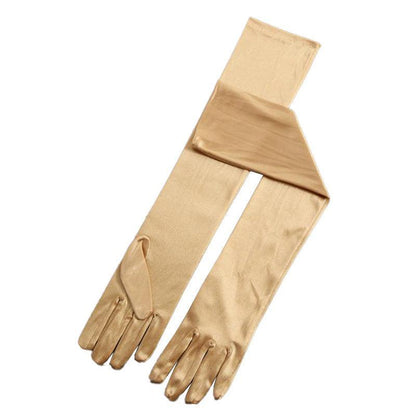 Elegant Long Satin Opera Gloves for Prom Party Wedding Costume or Formal Dress - Light Blue