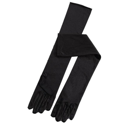 Elegant Long Satin Opera Gloves for Prom Party Wedding Costume or Formal Dress - Light Blue