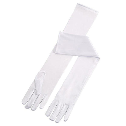 Elegant Long Satin Opera Gloves for Prom Party Wedding Costume or Formal Dress - Light Blue