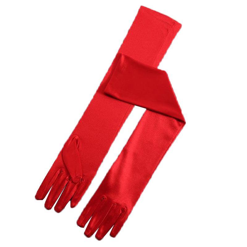 Elegant Long Satin Opera Gloves for Prom Party Wedding Costume or Formal Dress - Light Blue