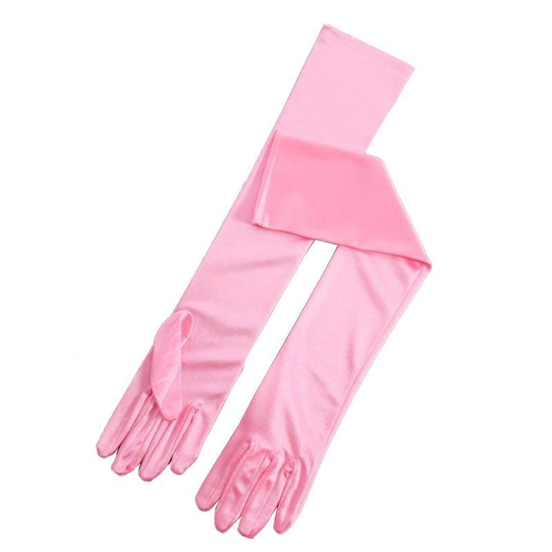 Elegant Long Satin Opera Gloves for Prom Party Wedding Costume or Formal Dress - Light Blue