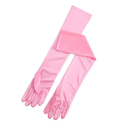 Elegant Long Satin Opera Gloves for Prom Party Wedding Costume or Formal Dress - Light Blue