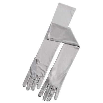 Elegant Long Satin Opera Gloves for Prom Party Wedding Costume or Formal Dress - Light Blue