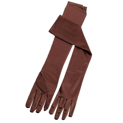 Elegant Long Satin Opera Gloves for Prom Party Wedding Costume or Formal Dress - Light Blue
