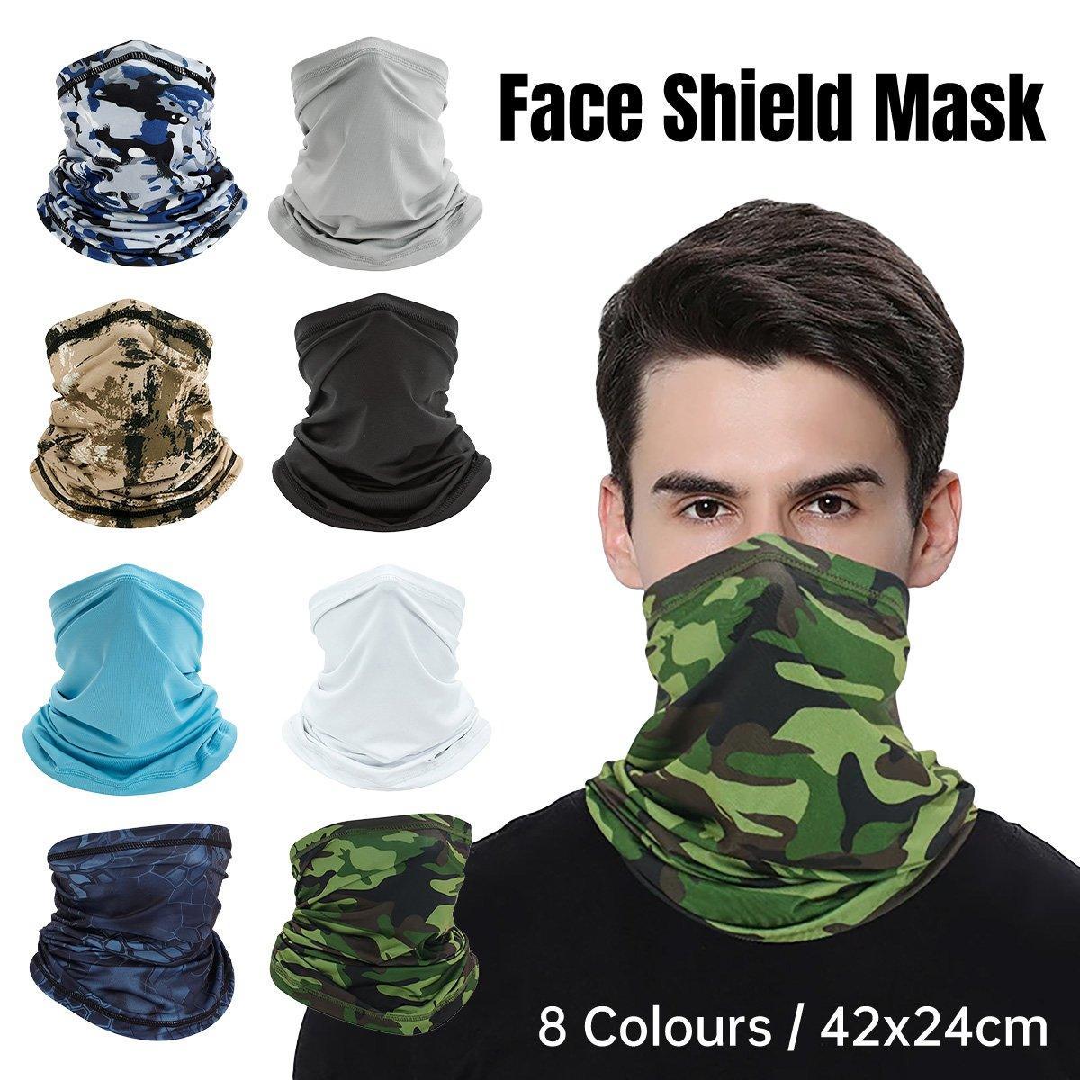 Sunblock Ice Silk Breathable Bandana Bib Face Scarf Fishing Biker Sport Headgear - Black