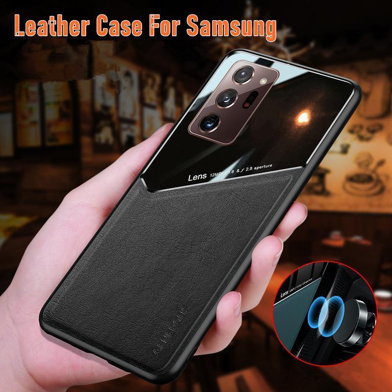 For Samsung Galaxy S21 S22 Note 20 Ultra Plus S20 FE Leather Case Black - For Samsung S20 Plus.