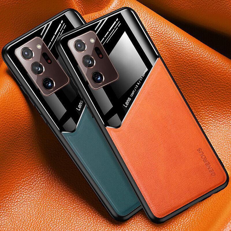 For Samsung Galaxy S21 S22 Note 20 Ultra Plus S20 FE Leather Case Black - For Samsung S20 Plus.