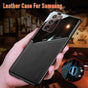 For Samsung Galaxy S21 S22 Note 20 Ultra Plus S20 FE Leather Case Black - For Samsung S22 Plus.
