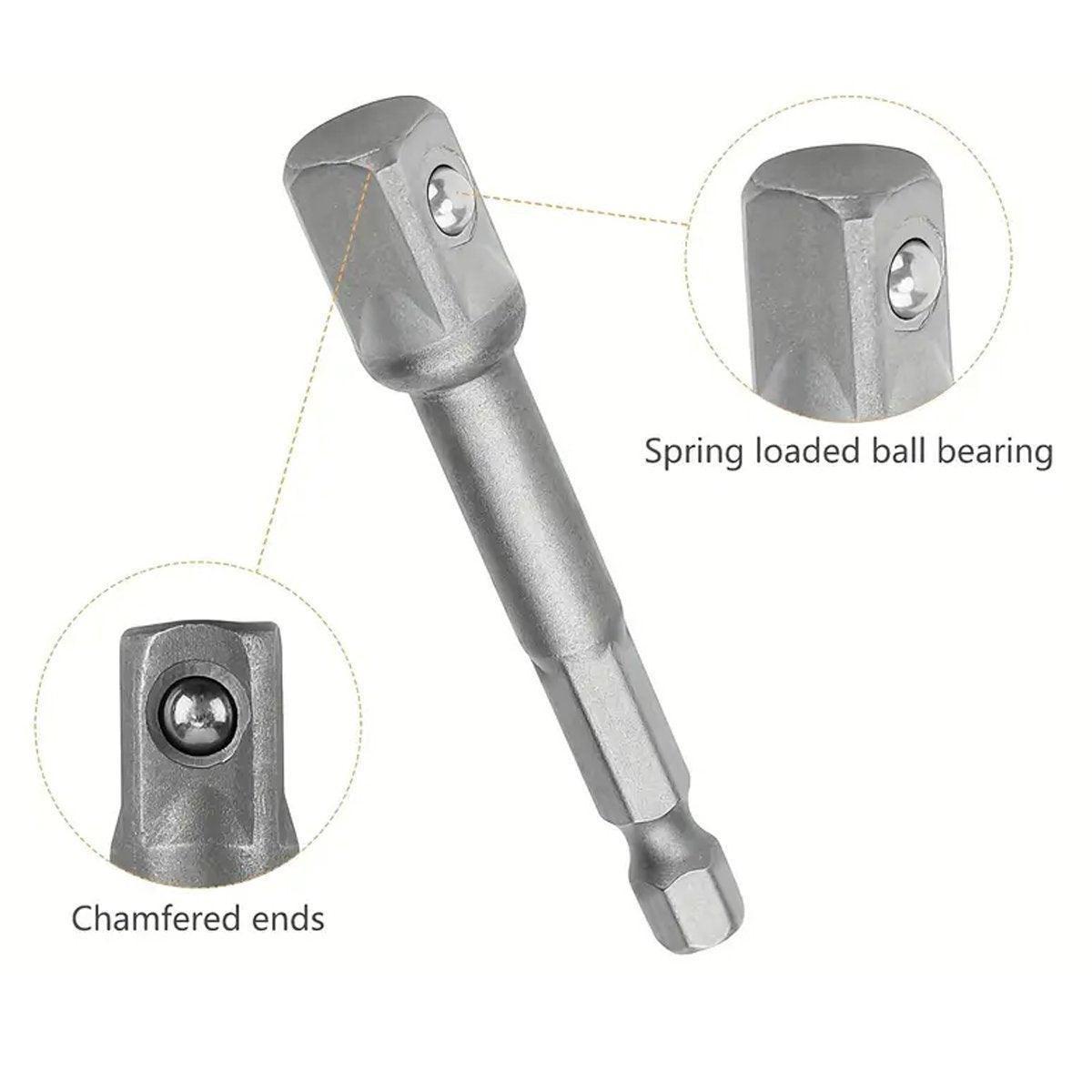 8pcs Hex Shank Socket Adapter Set 1/4 3/8 1/2 Inch Impact Driver Drill Bits.